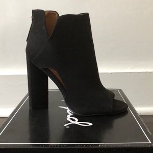 Suede Peep Toe Booties